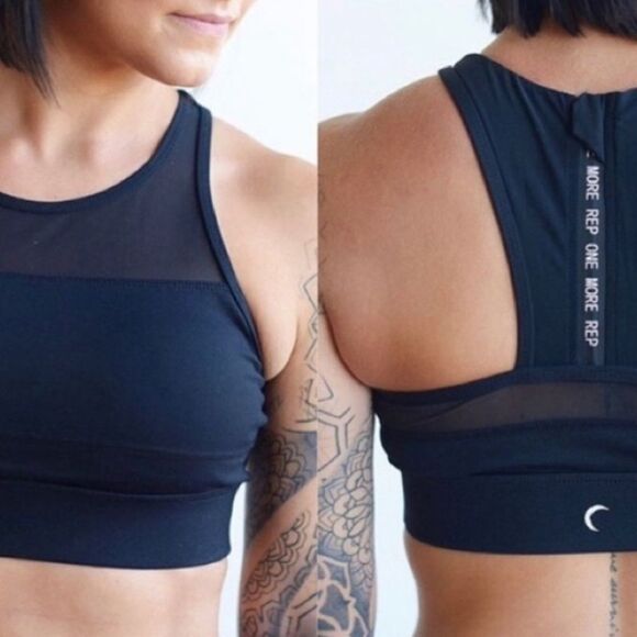 Zyia Active All Star Zip Back Sports Bra Black- Size Medium - Picture 2 of 5